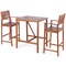 Natural Acacia Wood Patio Bar Set 3-Piece 2 Stools 1 Table Outdoor Indoor